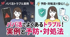 パパ活の危険性！よくあるトラブル7選！実例と予防・対処法をパパ活女子がやさしく解説